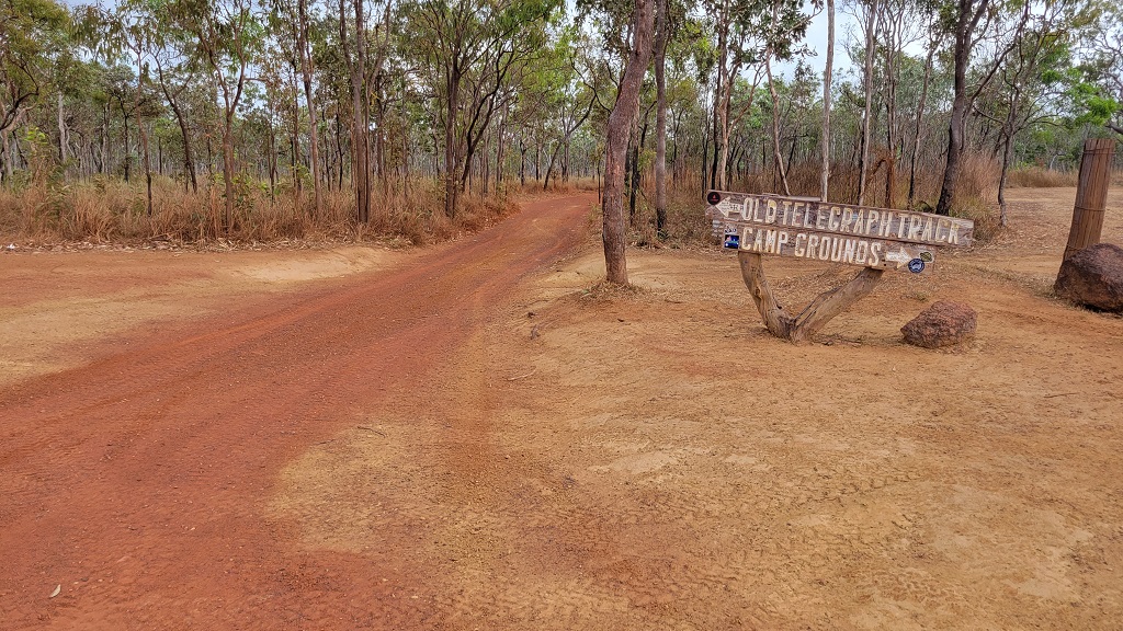 The start of the Old Telegraph Track near Rocky Creek Gravel Pit